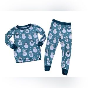 Little Sleepies Size 18-24 Months Snow Much Fun Snowman Two Piece Bamboo Pajamas
